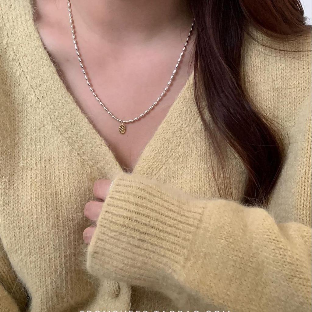 2023 Trendy Women's Rice Grain Letter Necklace - Minimalist Style with Niche Design