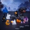11Pcs Mini Resin Figurines Halloween Decoration Death Ghost Skull Statue Pumpkin Haunted House Witch Castle Hallowmas DIY Prop