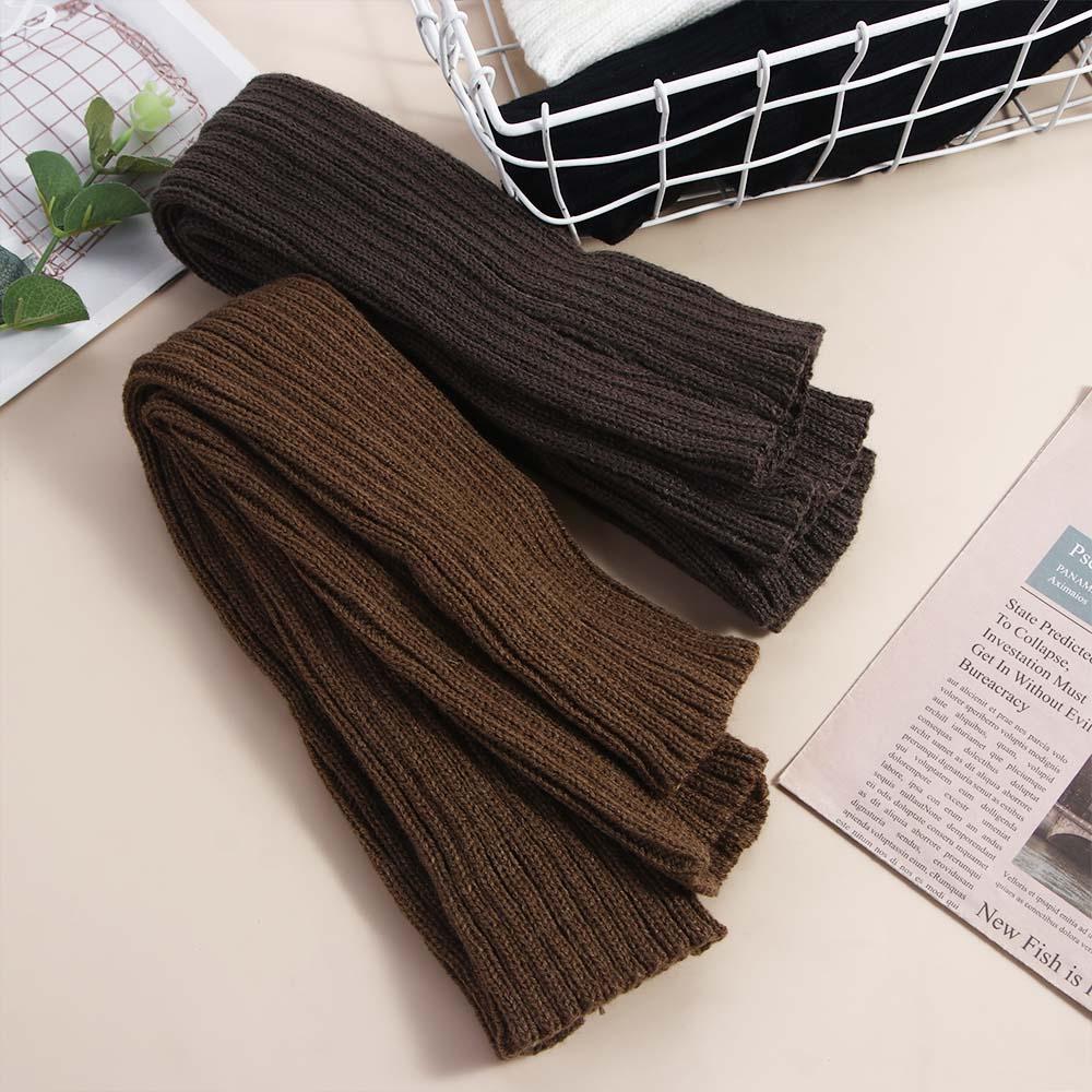 Color Fingerless Gloves Knitted Arm Warmers Wool Sleeve Cuff Elastic Gloves Female Arm Warmers