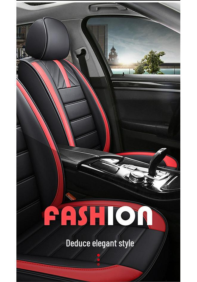 All-Season Universal Leather Car Seat Cushions - Full Coverage for Five-Seater