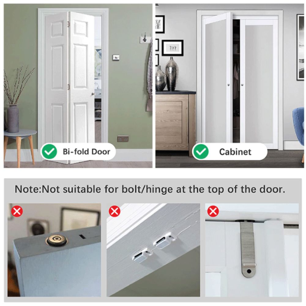 Easy to Operate Sliding Lock Metal Construction Child Safety Lock Bifold Door Lock  Closet Doors