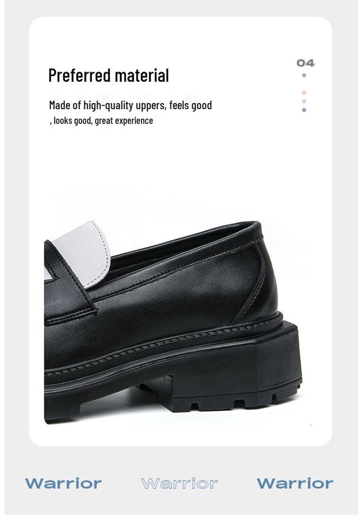 Men's Retro Casual Thick-Soled Leather Shoes with Height Increase