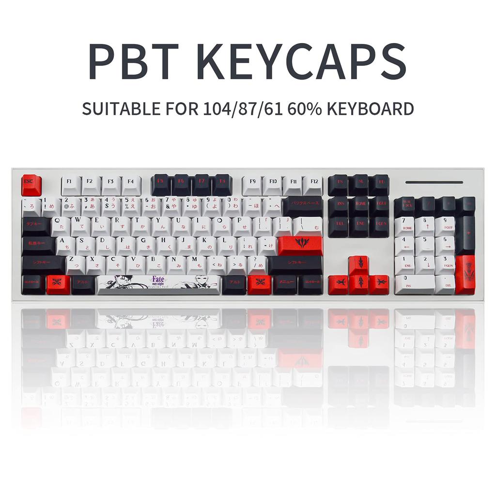 Anime Japanese Layout PBT Keycaps for Cherry Profile 60/64/68/87/104/108 Mechanical Keyboards