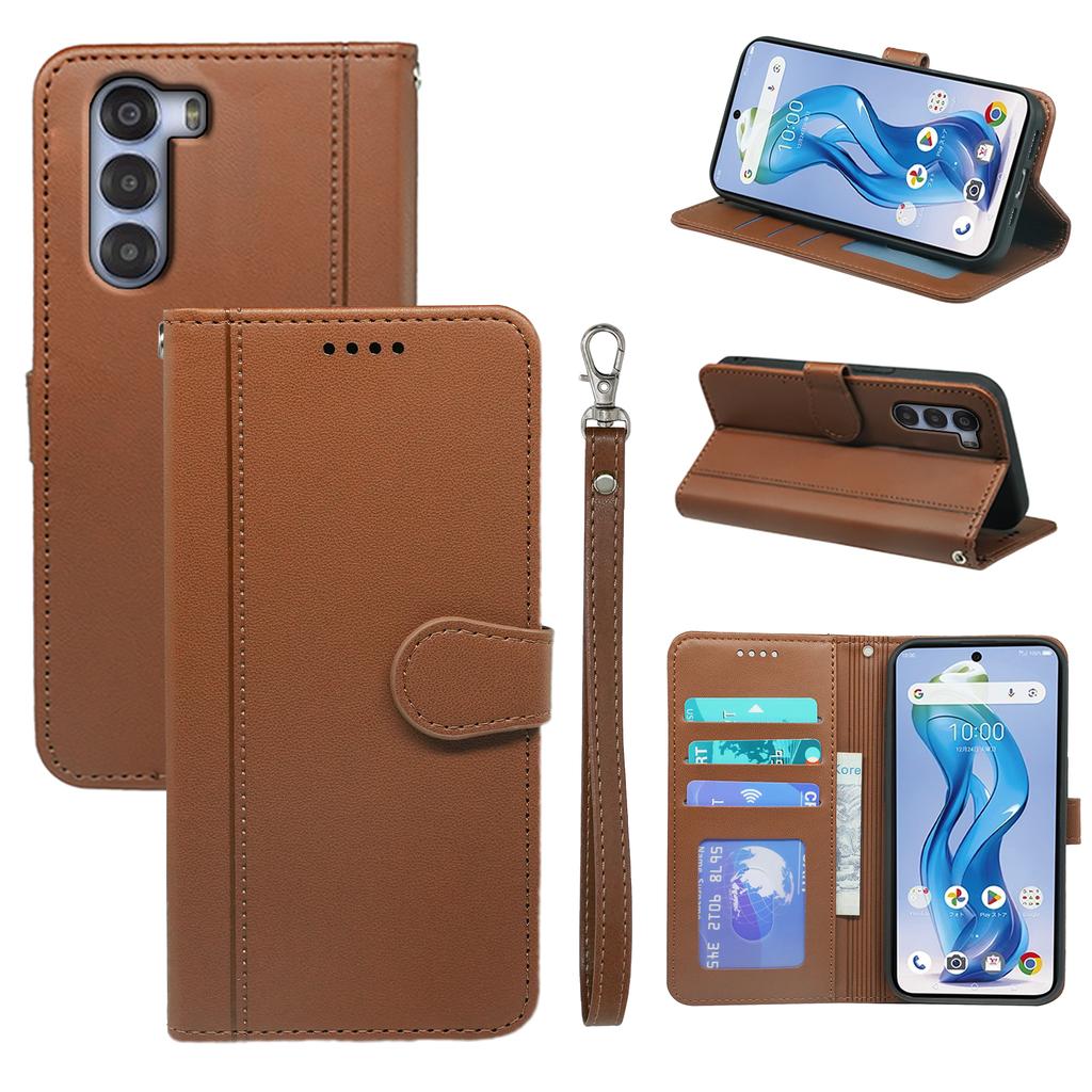 For ZTE nubia S 5G A403ZT Wallet Case Magnetic Snap Leather Phone Cover with Strap