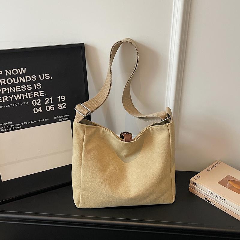 Vintage Canvas Crossbody Bag Tooling Style Shoulder Bag Women Commuter Tote Bag
