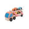 Children's Wooden Double-Layer Car Carrier & Transforming Tool Truck, Educational Toy
