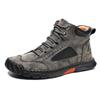 Plus-size Leather Boots, Men's Fashionable Ankle Boots, Flat Lace-up Casual Shoes