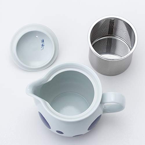 Hasami-Teekanne mit rundem und linienförmigem Muster (Super Edelstahl mit Teesieb), ca. 450 ml Fassungsvermögen, hergestellt in Japan, Produkt