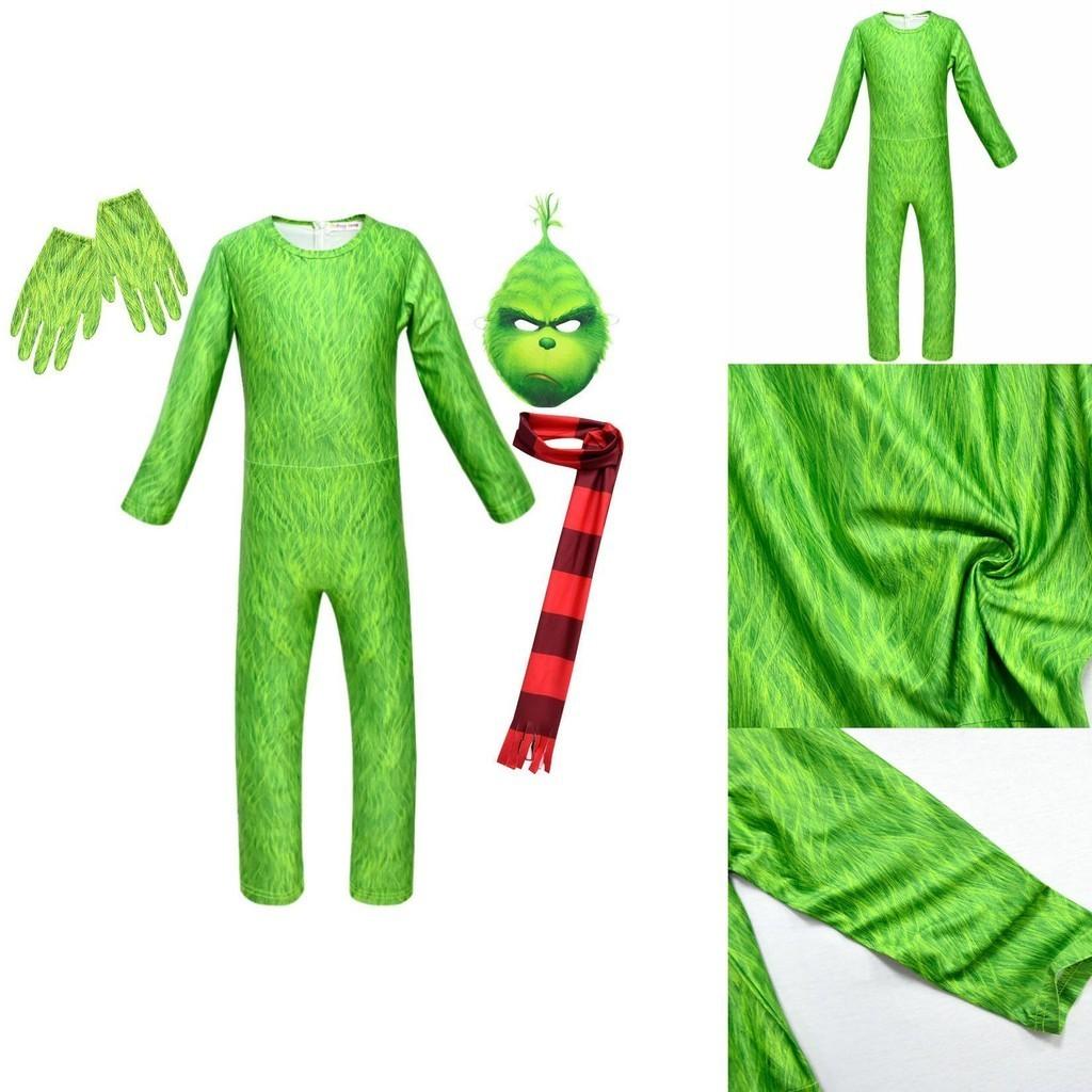 Eye-catching Grinch Cosplay Costume For Kids Perfect For Halloween Parties!
