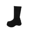 Chunky Platform Thick Sole Woman Mordern Boots Design Round Toe Slip On Shoes 2025 Autumn Winter Short Botas Para Mujer