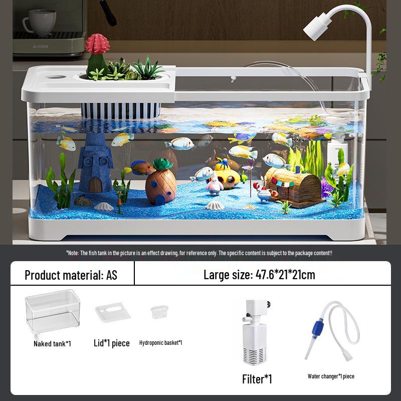 Acuario de Peces Betta de Alta Definición con Filtro y Oxigenador Integrados para Decoración de Sala de Estar
