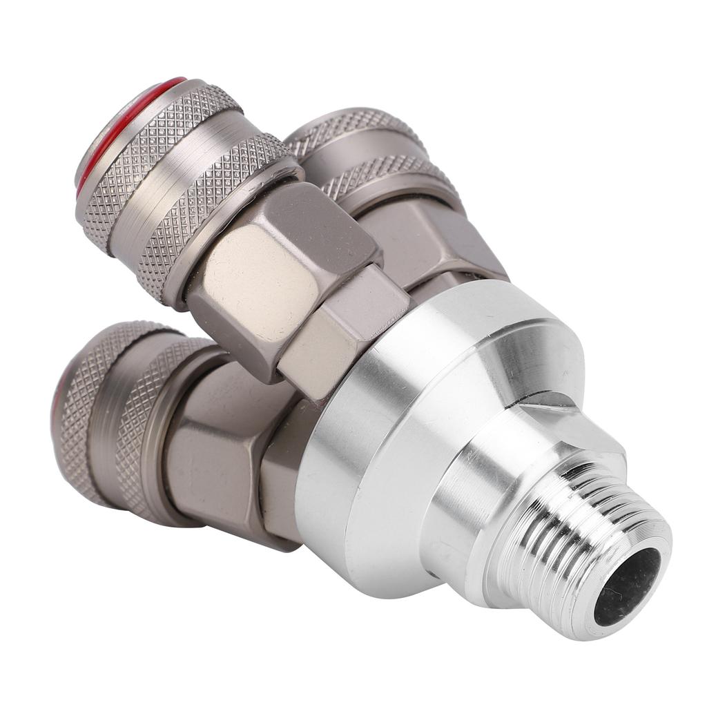 3 Way Connector Chrome Plated Pneumatic Component Carbon Steel G1 2in Thread Quick Coupler