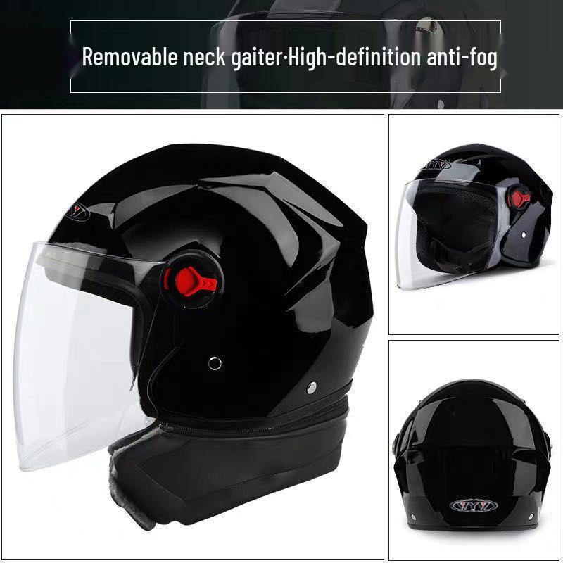 Capacete Elétrico para Veículos de Inverno - Unissex, à Prova de Frio, Quente, Bonito, Design de Segurança com Protetor de Pescoço de Algodão