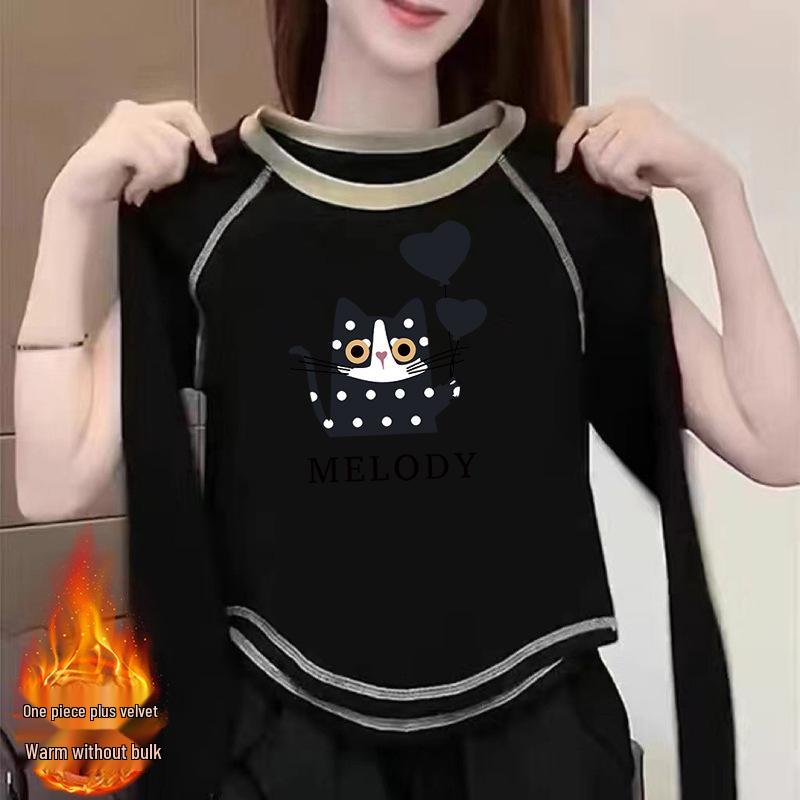 

Women s Double-Sided German Velvet Long-Sleeve Shirt - 2024 New Chic Autumn/Winter Versatile Inner Wear Top XXL (for 135-145 jin)