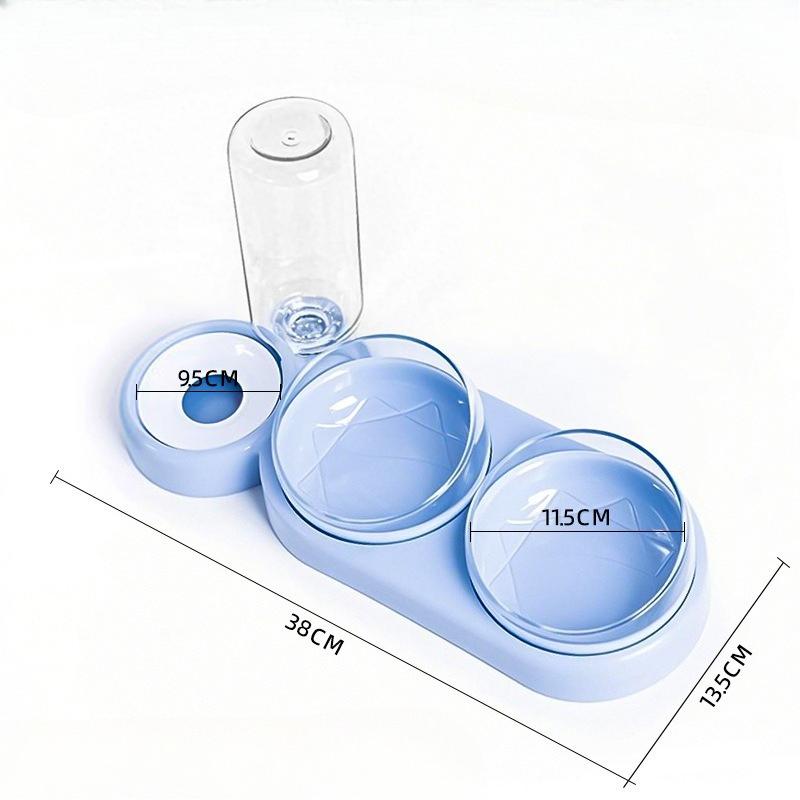 Cat Bowl, Pet Bowl, Cat Automatic Water Dispenser, Feeder, Double Bowl Integrated, Dog Bowl, Anti-tipping Food Basin