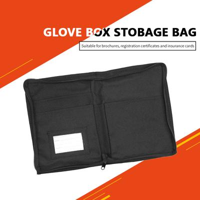 Auto Handschuhfach Organizer Aufbewahrungstasche Mappe Langlebiges 600D Oxford-Gewebe Mehrere Fächer Schwarz Universal Verstauen Aufräumen Zubehör