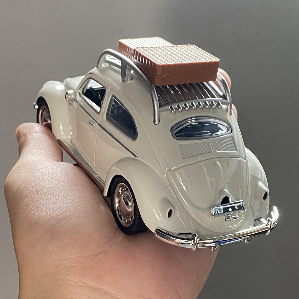 1:32 Volkswagen Beetle Travel Version Compact Sedan Alloy Metal Diecast Model Car Children's Toy Car Classic Retro Cars Holiday