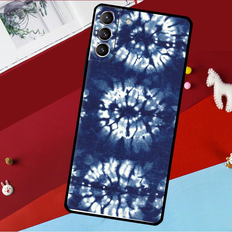 

Shibori indigo Tie Dye Funda For Samsung Galaxy S26 Ultra S24 S22 S23 S25 Plus S20 S21 FE S9 S10 S25 FE Phone Case Galaxy S21 Plus