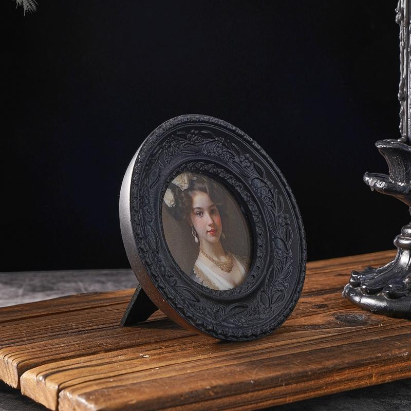 Artistic Resin Picture Frame With Detailed Florals Pattern Halloween Gothic Black Photo Frame Perfect For Party Decoration