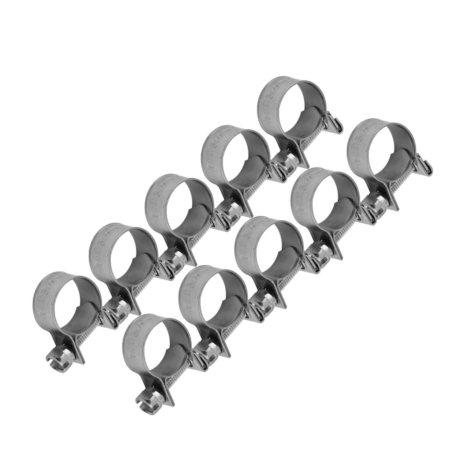 

10pcs Stainless Steel Mini Fuel Line Pipe Hose Clamp Clip 6mm‑20mm Optional Size Type 3