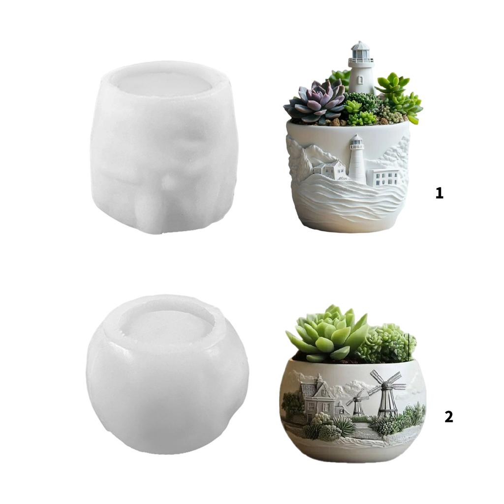 Practical Florals Flower Pots Sturdy Silicone Mould Cement Plaster Craft Supplies for Garden and Indoor Decoration
