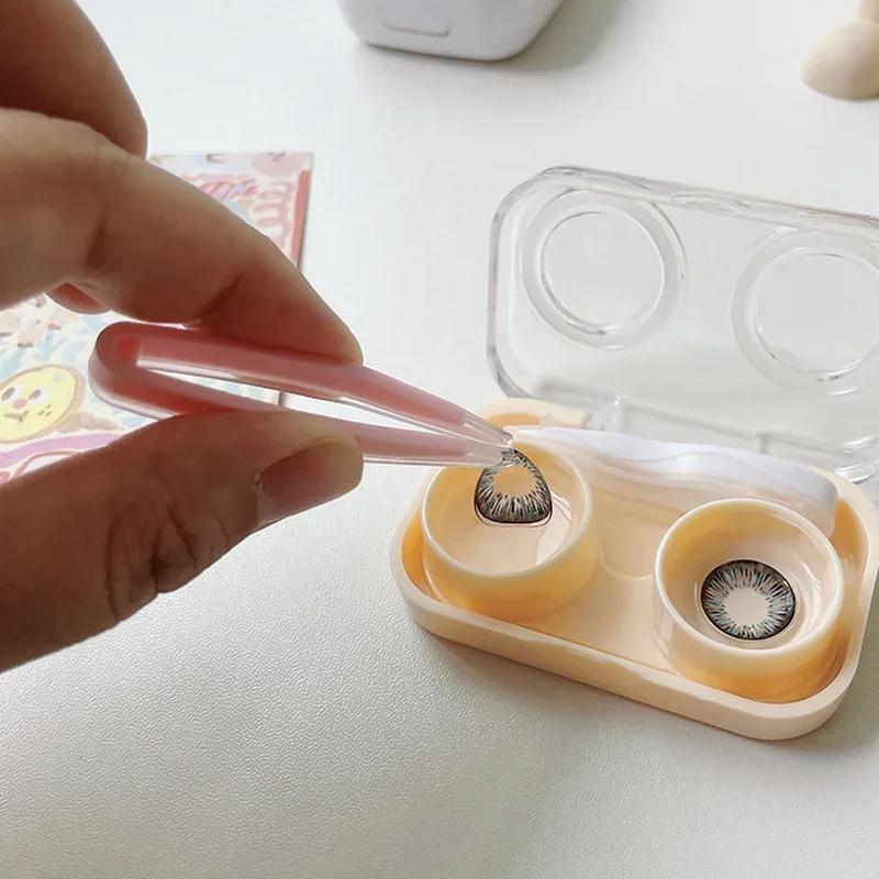 Multicolor Contact Lenses Tweezers and Suction Stick for Lens Wearing Tool Contact Lens Inserter Mini Cantact Lense Box