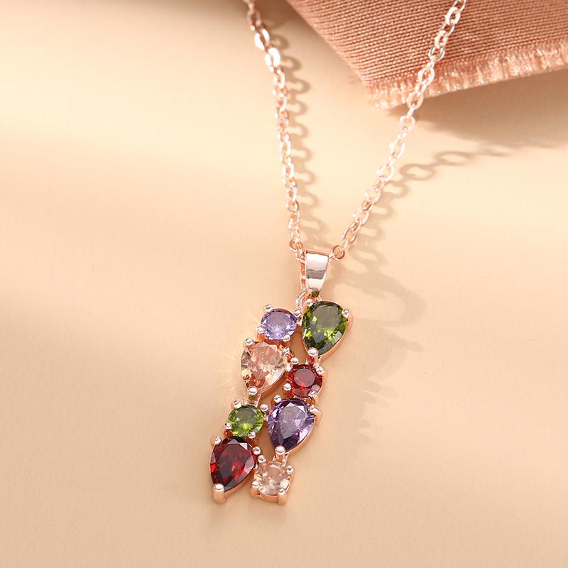 Zircon Set Mona Lisa Zircon Necklace Earrings Colorful Necklace Earrings Sets for Female Luxury Fashion Wedding Jewely Sets