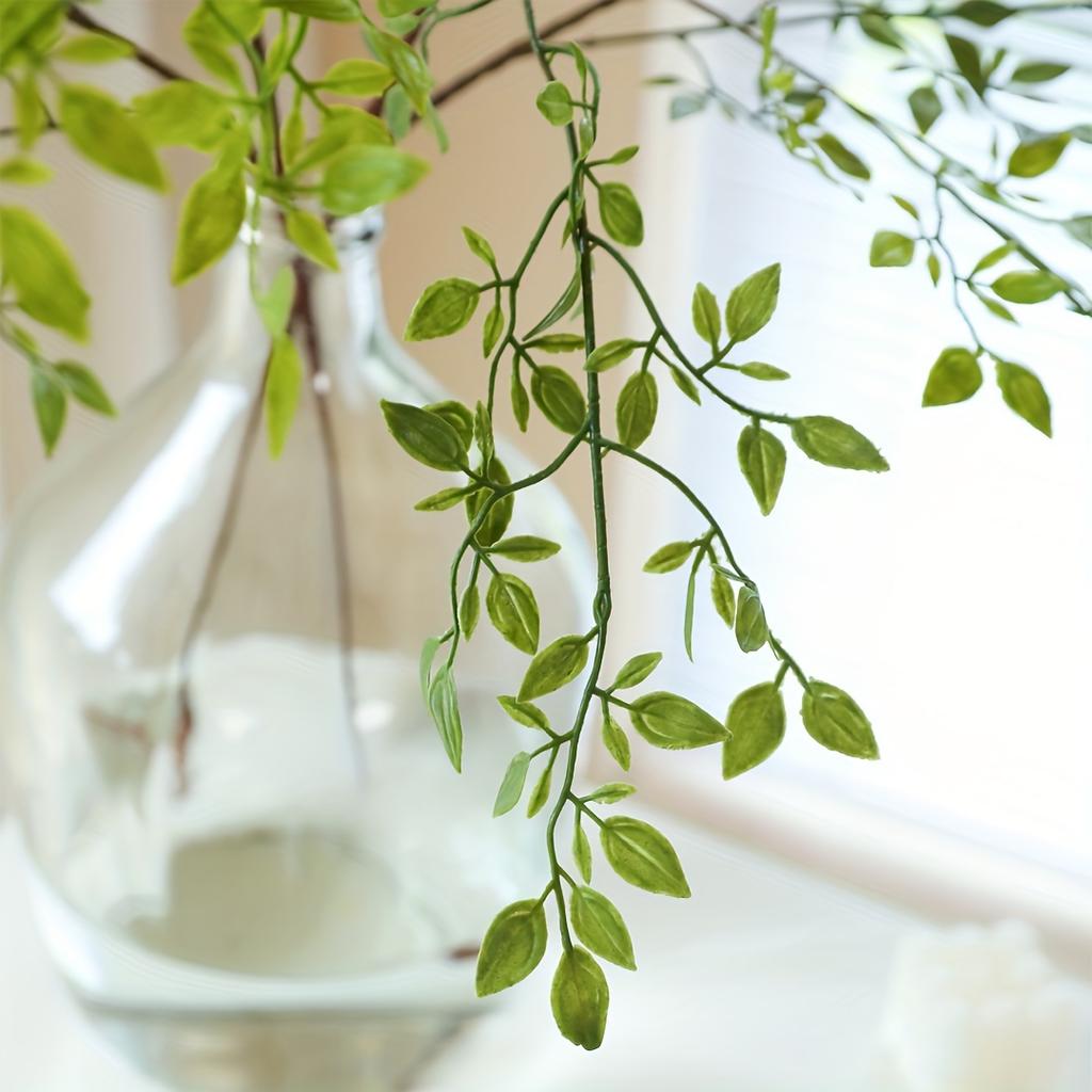 Artificial Green Nandina, Artificial Green Stems, Artificial Branches, Leaves, And Floral Arrangements for Vases, Bouquets, And Wedding Decorations.