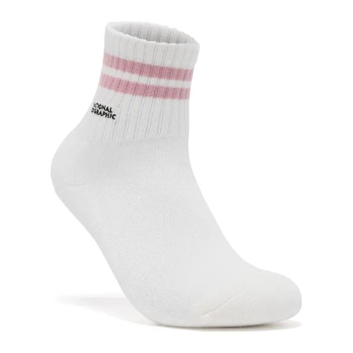 National Geographic N265ASO040 Striped Middle Socks PINK