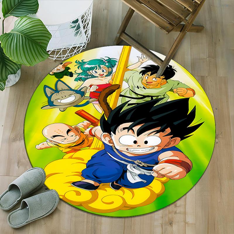 1pc Dragon Ball4 Print Round Carpet Chair Round Carpet Suitable for Bedroom Living Room Home Decorative Carpet