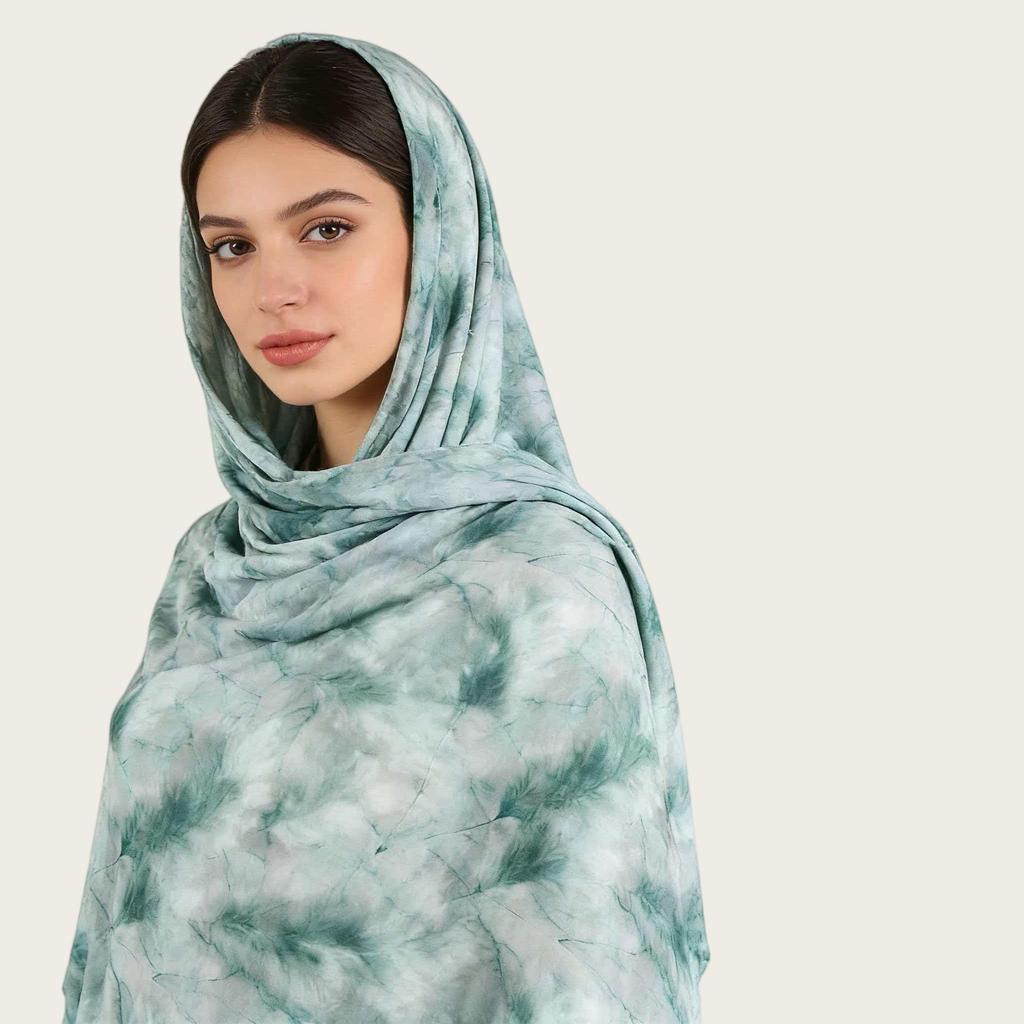 A217 Premium Watercolor Silk-Cotton Long Scarf & Turkish Headscarf