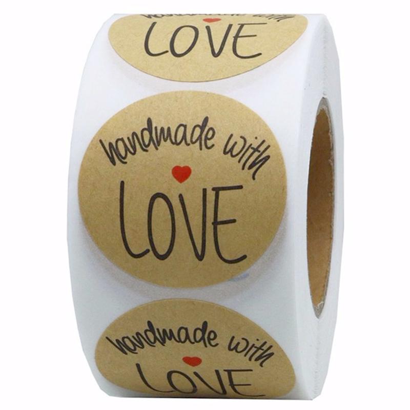 500 Kraft Paper Thank You Sealing Stickers for Handmade Dessert and Cake Gifts