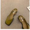 New Summer French Bag Head Sandals Soft Sole Women's Square Head Flat Sole Design Single Shoes