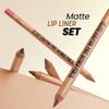 6Pcs Lipliner Pen Set Makeup Sexy Red Matte Contour Tint Lipstick Pen Waterproof Long Lasting Non-stick Cup Lip Liner Cosmetics