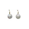 Gentle retro basic stud earrings gold coins pearl turquoise metal compact and versatile daily commuter earrings
