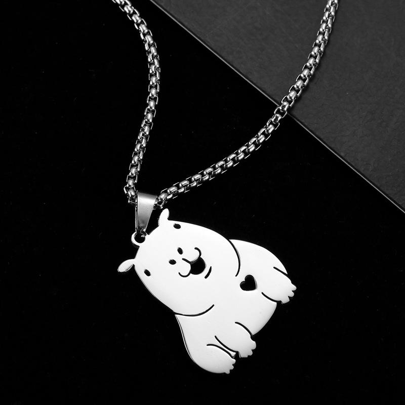 Capybara Necklace Couple Pendant Valentine's Day Gift Funny and Cute Titanium Steel Necklace