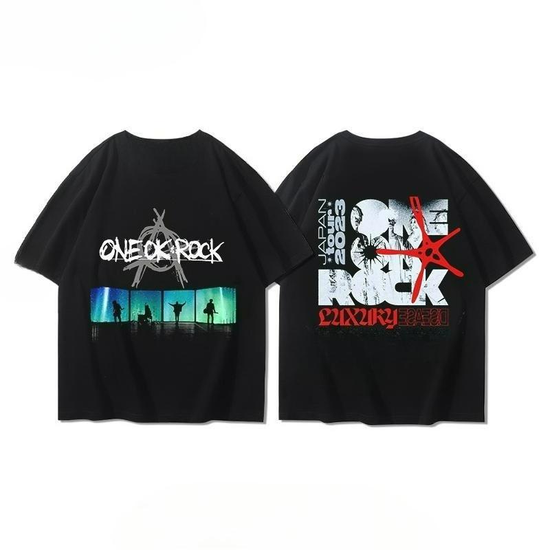 One Ok Rock Band Hip Hop Heavy Metal Street Culture Oversize Personality Summer Jazz T-shirt Loose Casual T-shirt Men Women