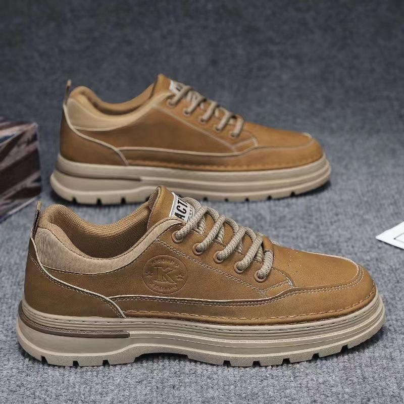 

Мужские ботинки Мартин, новый ретро-повседневный стиль, низкий верх, износостойкая рабочая обувь, уличная спортивная обувь, мужские ботинки в стиле милитари 44 верблюд