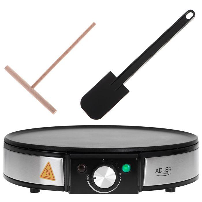 Crêpière, 30cm Diamètre, Revêtement Antiadhésif, Température Réglable Adler AD3058 1600W Noir 07043