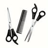 BEPAN 3pcs Hair Scissors Set Professional Barber Scissors Stainless Steel Hair Cutter Thinning Tools with Fine Tooth Comb Styling Tool