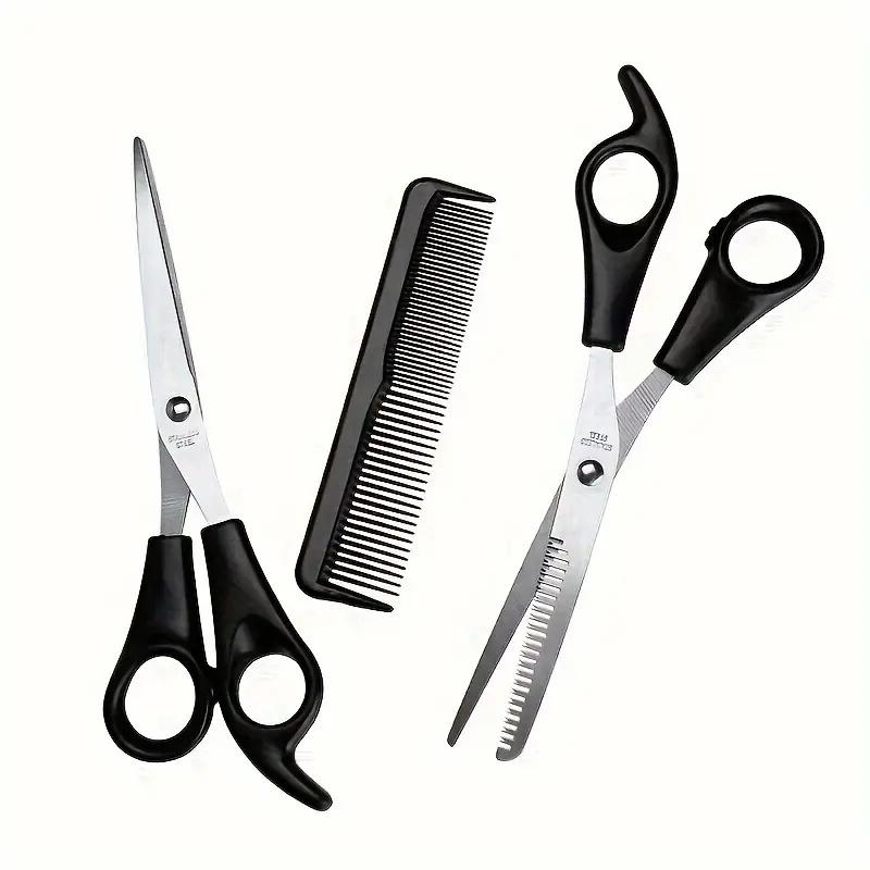 

BEPAN 3pcs Hair Scissors Set Professional Barber Scissors Stainless Steel Hair Cutter Thinning Tools with Fine Tooth Comb Styling Tool