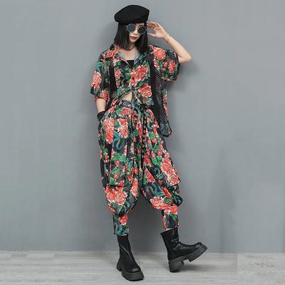 Hollow Out Asymmetrical Print Sets GYX1664