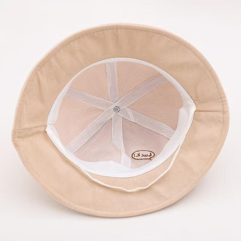 Autumn Embroidered Baby Fisherman Hat - Versatile Sun Protection & Warmth