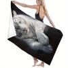 Premium Snow Leopard Beach Towel Bath Sheet 80x160cm Oversized Tropical Vacation Spa Mat Gift for Resort