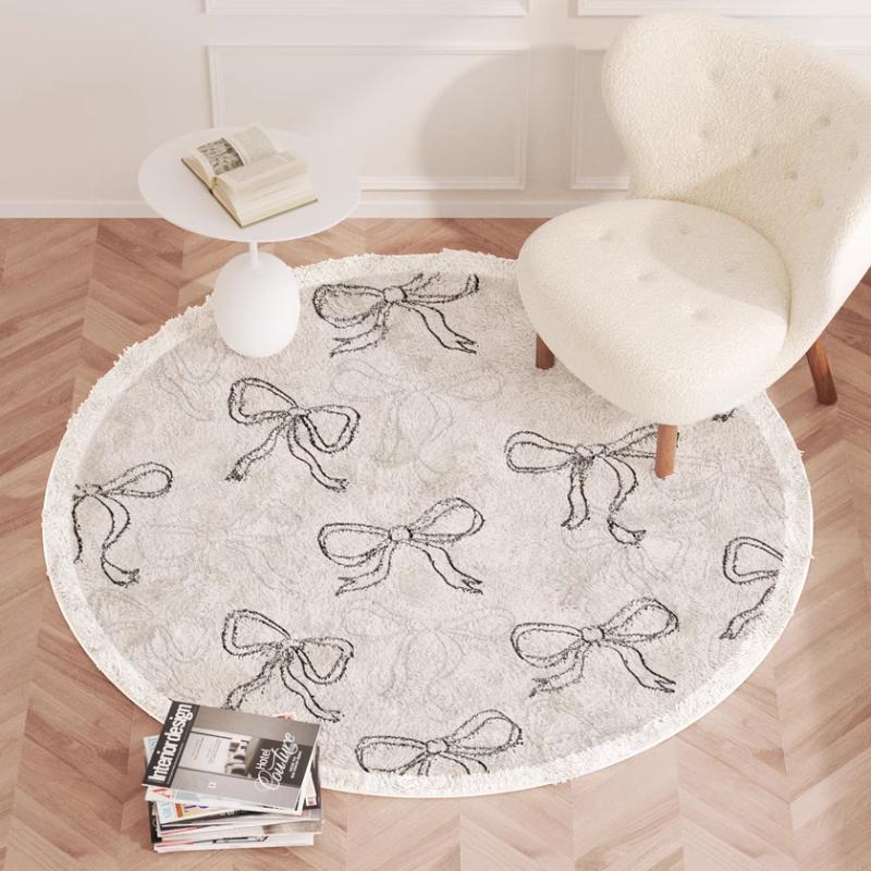 Ins Style Bedroom Decor Round Carpet Thickend Plush Carpets for Living Room Fluffy Soft Bedside Rug Washable Cloakroom Floor Mat