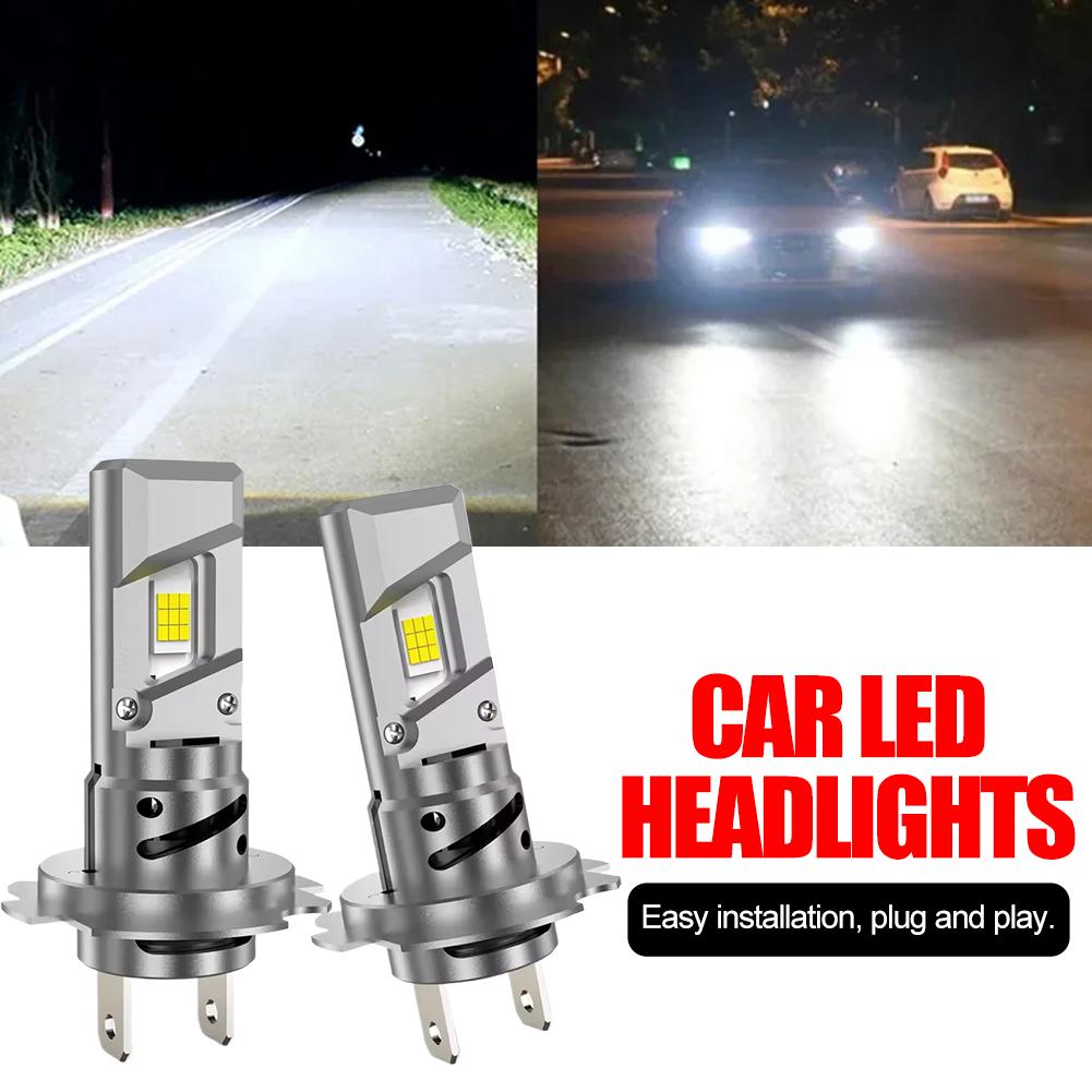 H1/H7 Car LED Headlight Bulbs CAN Bus Lights Mini Lamp And Play Bright Super Turbo Fan Plug Lamps 800000LM 6000K Automobile C8S3