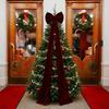 1Pc Large Christmas Bow Pendant Christmas Tree Decoration Wine Red Non Fallen Bow Tree Pendant