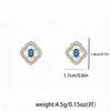 Elegant Clover White Mother-of-Pearl Pendant Set With Simulated Sapphire Oval Charm Copper Alloy Jewelry Trio Women