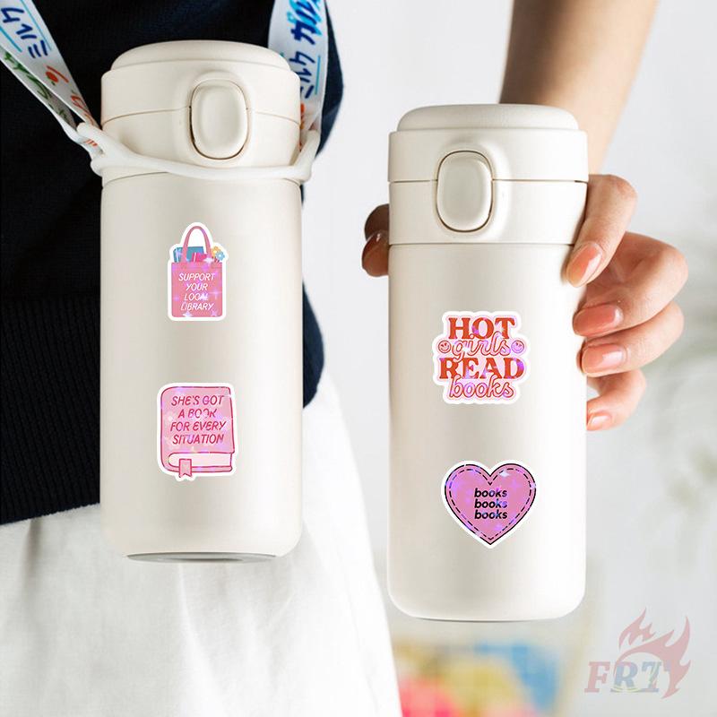 50Pcs/100Pcs Pink Reading Shiny Stickers DIY Fashion Waterproof Doodle Decals Stickers