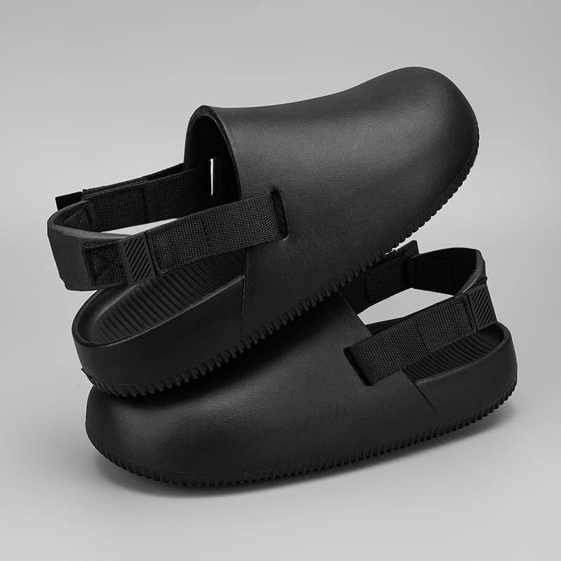 Baotou Slippers for Men In Summer, Thick Soled Non Slip Sandals for Outdoor Wear, Lightweight and Breathable Casual Beach Shoes